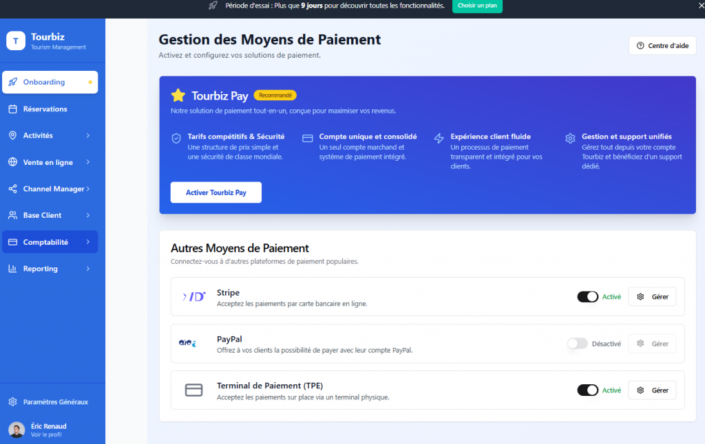 tourbiz pay
