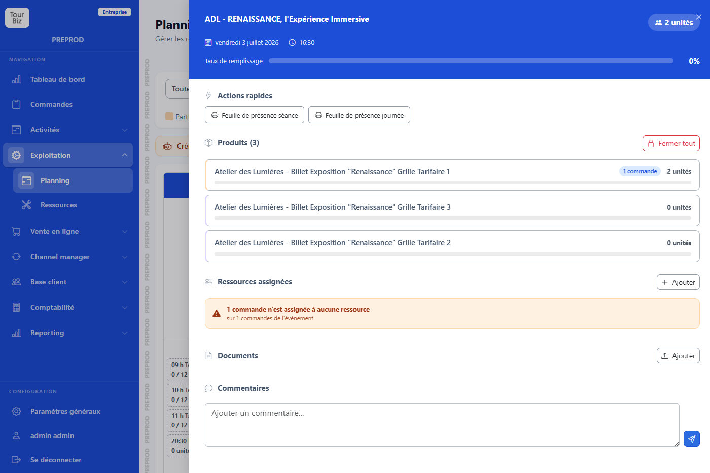 🪑 Plan de salle, feuilles de présence et programmes sur mesure
