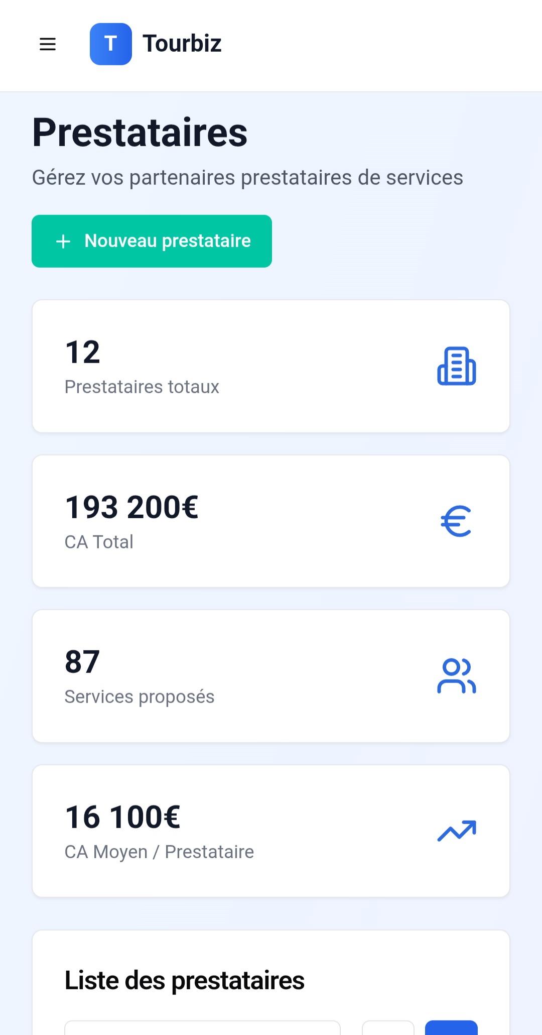 Application mobile Tourbiz